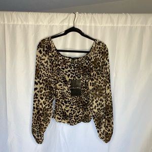 NWT Cheetah print blouse